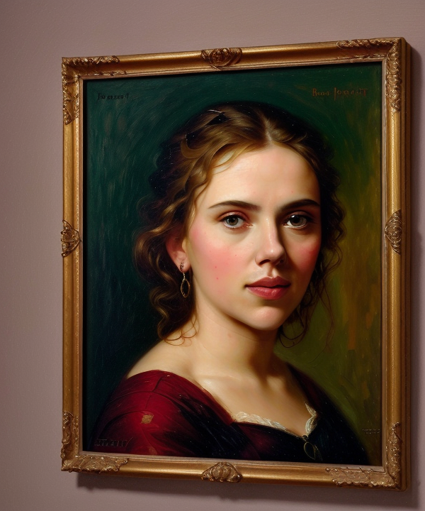 portrait of scarlett,beautiful, oil on canvas, romanticism